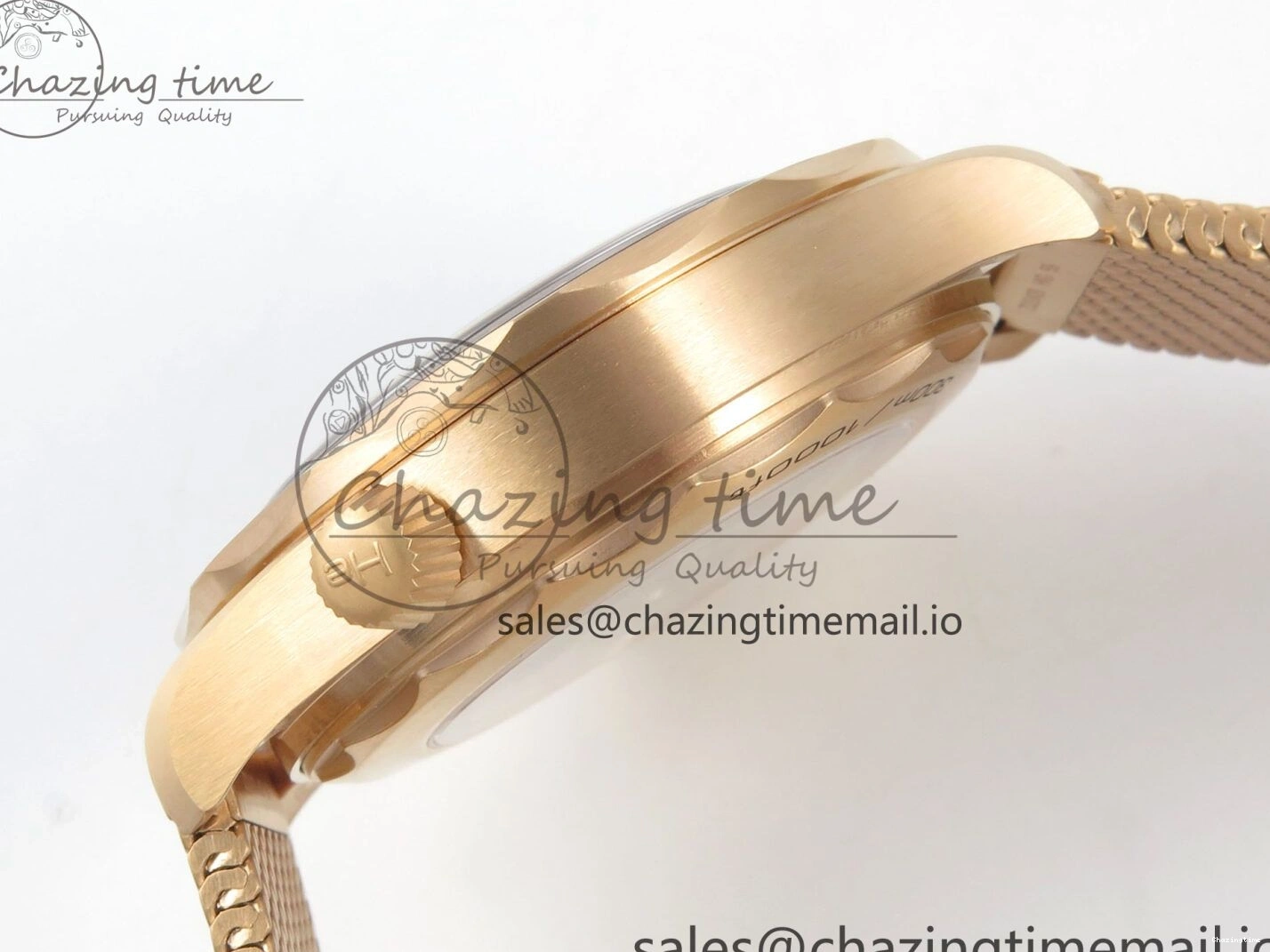 0322 Stylish Seamaster 300M Diver Rose Gold VSF 1:1 Best Edition Black Dial on Mesh Bracelet A 7662